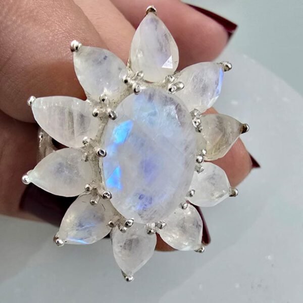 Anel Flor Pedra da Lua - Imagem 2