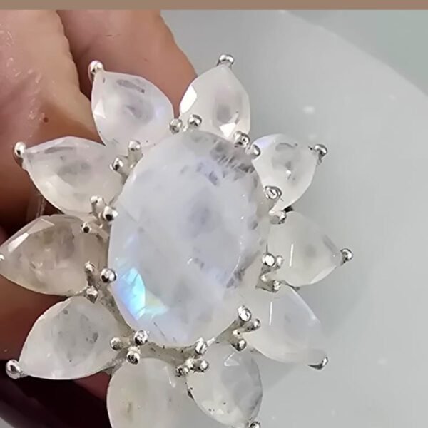 Anel Flor Pedra da Lua - Imagem 4