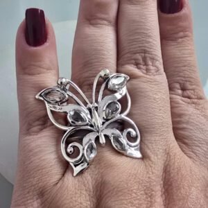 Anel Indiano Borboleta Cristal