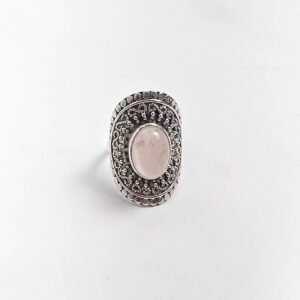 Anel Indiano Quartzo Rosa