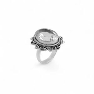 Anel Indiano com Quartzo Cristal