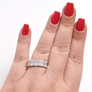 Anel Moissanite Baguete