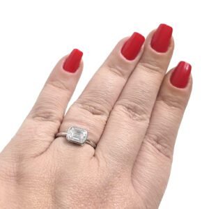 Anel Moissanite Retangular 2.0