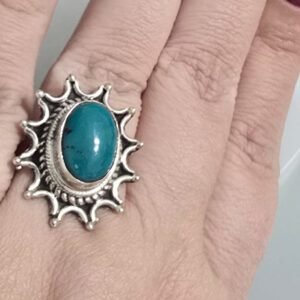Anel Sol Turquesa Azulada