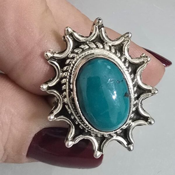 Anel Sol Turquesa Azulada - Imagem 2
