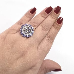 Anel Tanzanita com Zircônias
