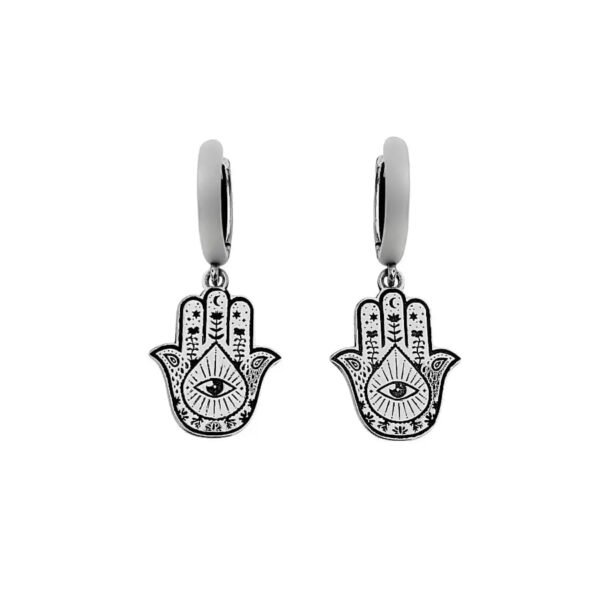 Brinco Argola Mão de Hamsa - Imagem 2