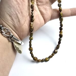 Colar Cabochão Olho de Tigre
