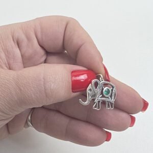 Pingente Elefante Ônix Verde