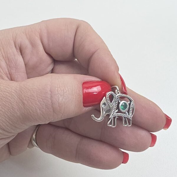 Pingente Elefante Ônix Verde