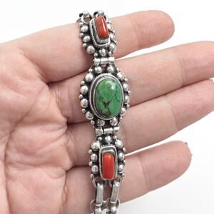 Pulseira Maxi Turquesa e Coral