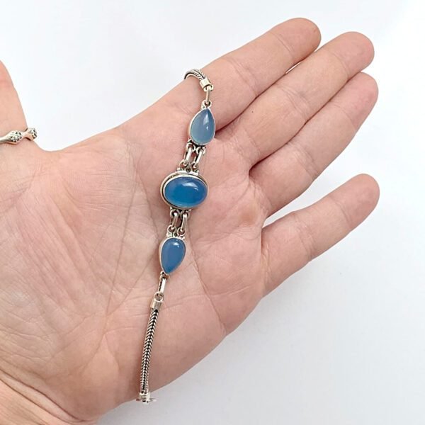 Pulseira Três Pedras Calcedônia - Imagem 2