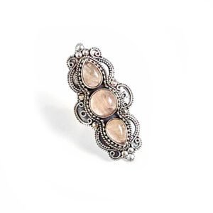 Anel Maxi Indiano Quartzo Rosa