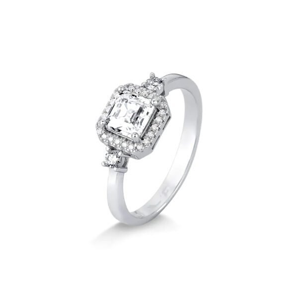 Anel Moissanite Quadrado