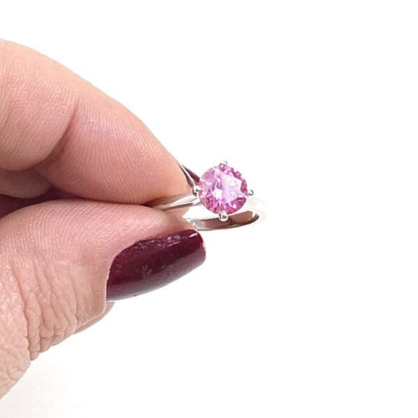 Anel Moissanite Solitário Pink - Imagem 2
