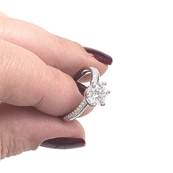 Anel Moissanite Solitário Seis Garras - Imagem 2