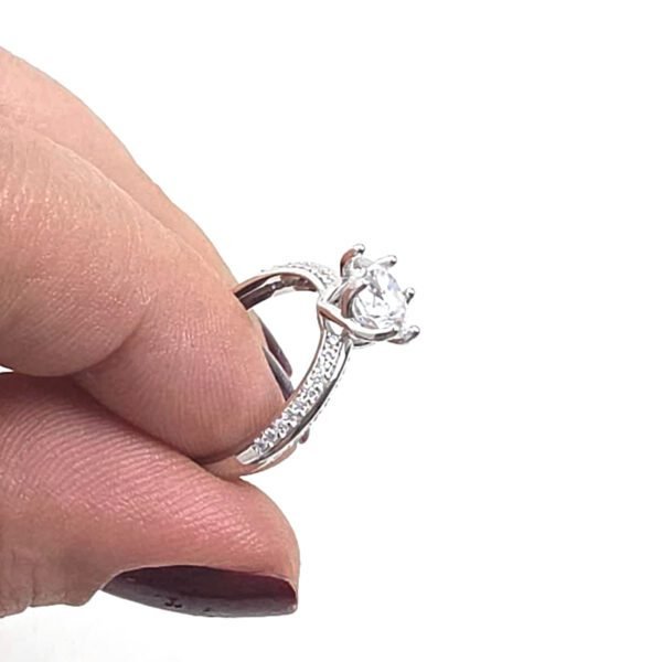 Anel Moissanite Solitário Seis Garras - Imagem 3