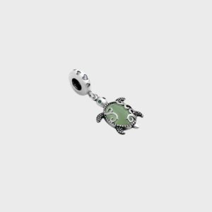 Berloque Tartaruga com Pedra Natural Jade