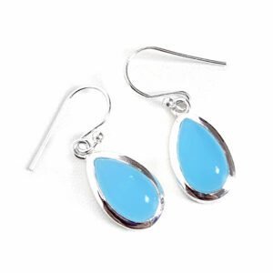 Brinco Gota Calcedônia Azul