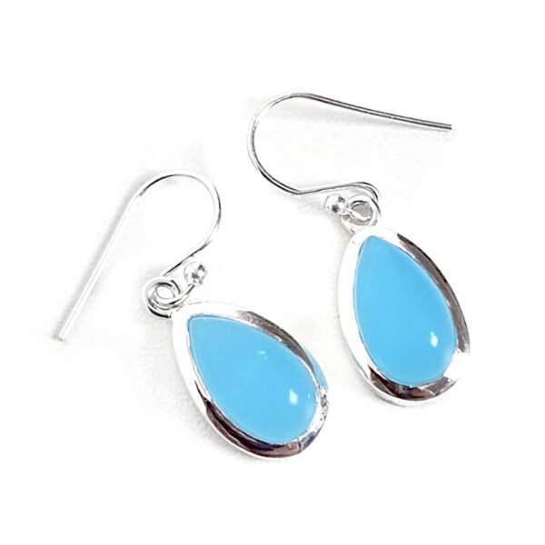 Brinco Gota Calcedônia Azul