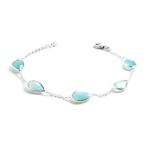 Pulseira Gota Facetada Calcedônia