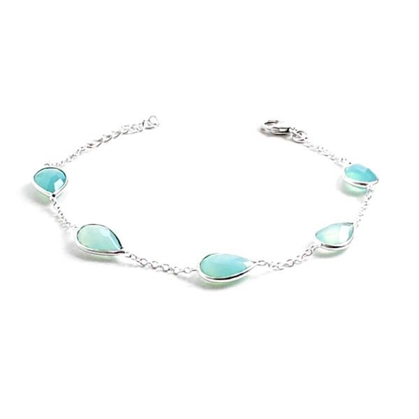 Pulseira Gota Facetada Calcedônia