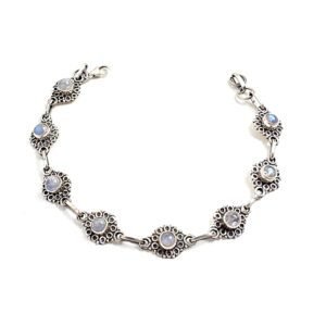 Pulseira Indiana Pedra da Lua Flor Trabalhada