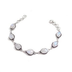 Pulseira Indiana Pedra da Lua  Trabalhada