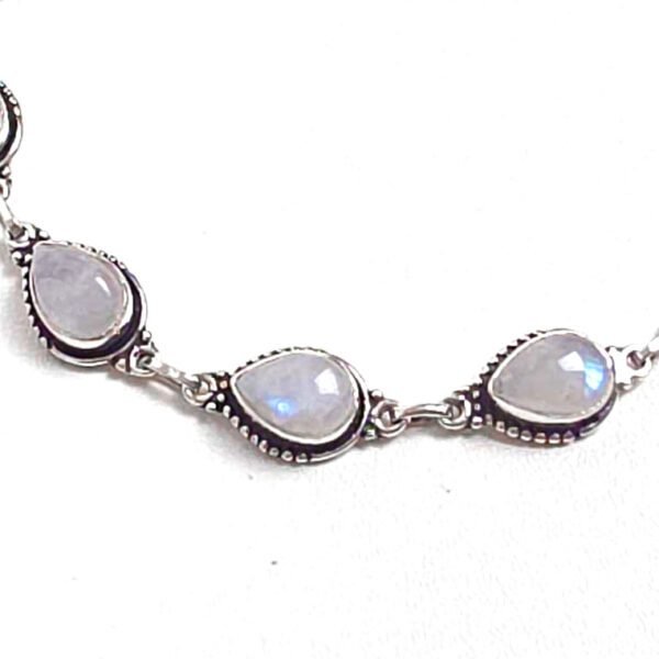 Pulseira Indiana Pedra da Lua  Trabalhada - Imagem 3
