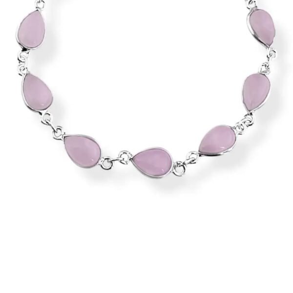 Pulseira Indiana Quartzo Rosa Gota - Imagem 2
