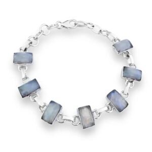 Pulseira Indiana Retangular Pedra da Lua