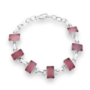 Pulseira Indiana Retangular Quartzo Rosa