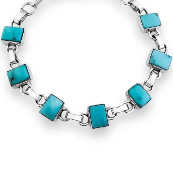 Pulseira Indiana Retangular Turquesa - Imagem 2