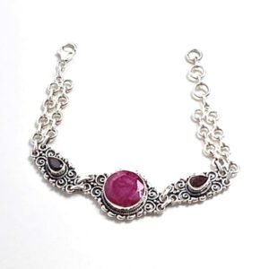 Pulseira Indiana Rubi e Granada