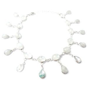 Tornozeleira e Choker Pedra da Lua