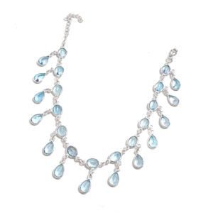 Tornozeleira e Choker Topázio Azul