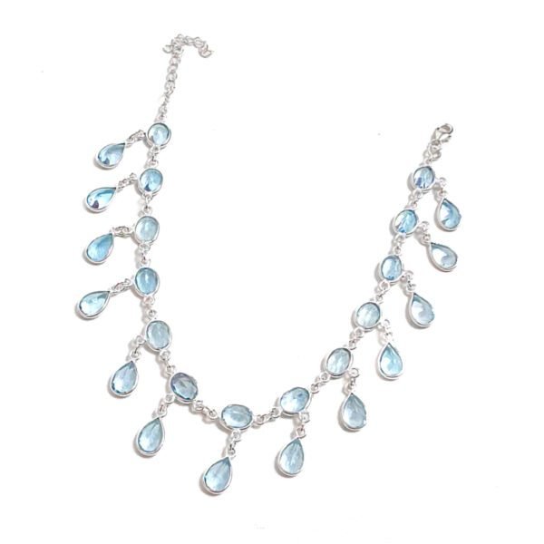 Tornozeleira e Choker Topázio Azul