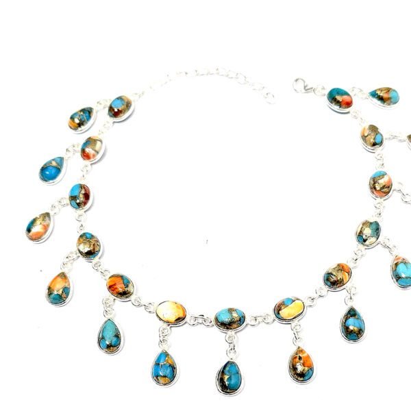 Tornozeleira e Choker Turquesa Laranja