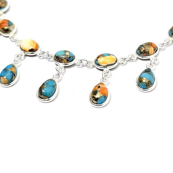 Tornozeleira e Choker Turquesa Laranja - Imagem 2
