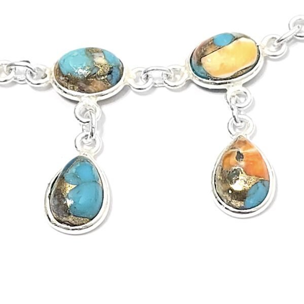 Tornozeleira e Choker Turquesa Laranja - Imagem 4