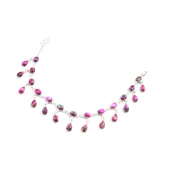 Tornozeleira e Choker Turquesa Rosa