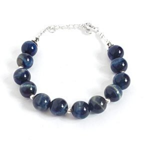 Pulseira Esferas Olho de Tigre Azul