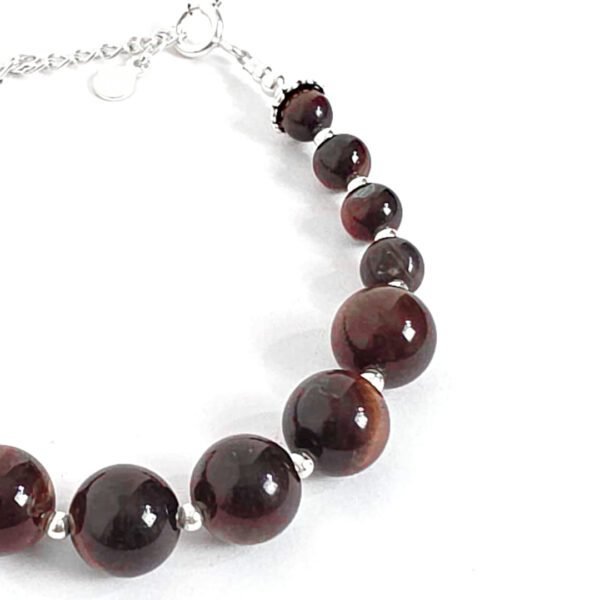 Pulseira Esferas Olho de Tigre Vermelho - Imagem 2