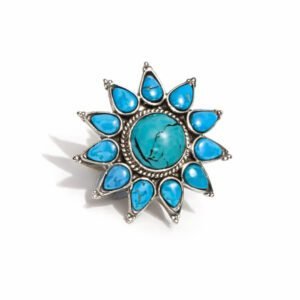 Anel Flor Turquesa