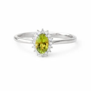 Anel Moissanite Oval Verde