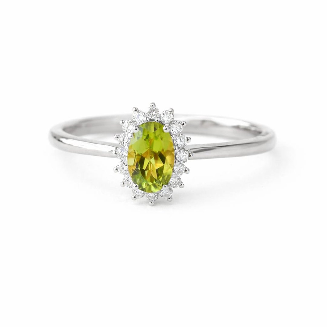 Anel Moissanite Oval Verde