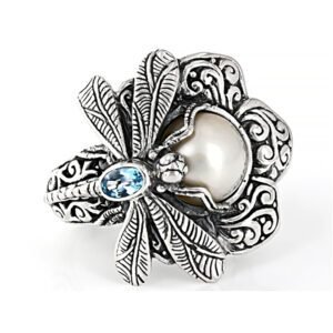 Anel Pérola com Libelula