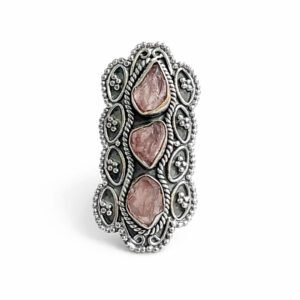 Anel Quartzo Rosa Bruto