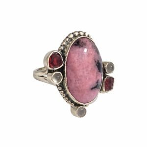 Anel Rodonita e Granada