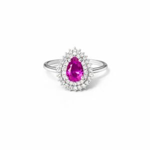 Anel Zircônia Gota Pink